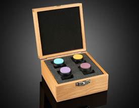 Set of 4, Spectralon® Color Diffuse Reflectance Standards (Cyan, Orange, Purple, and Violet)