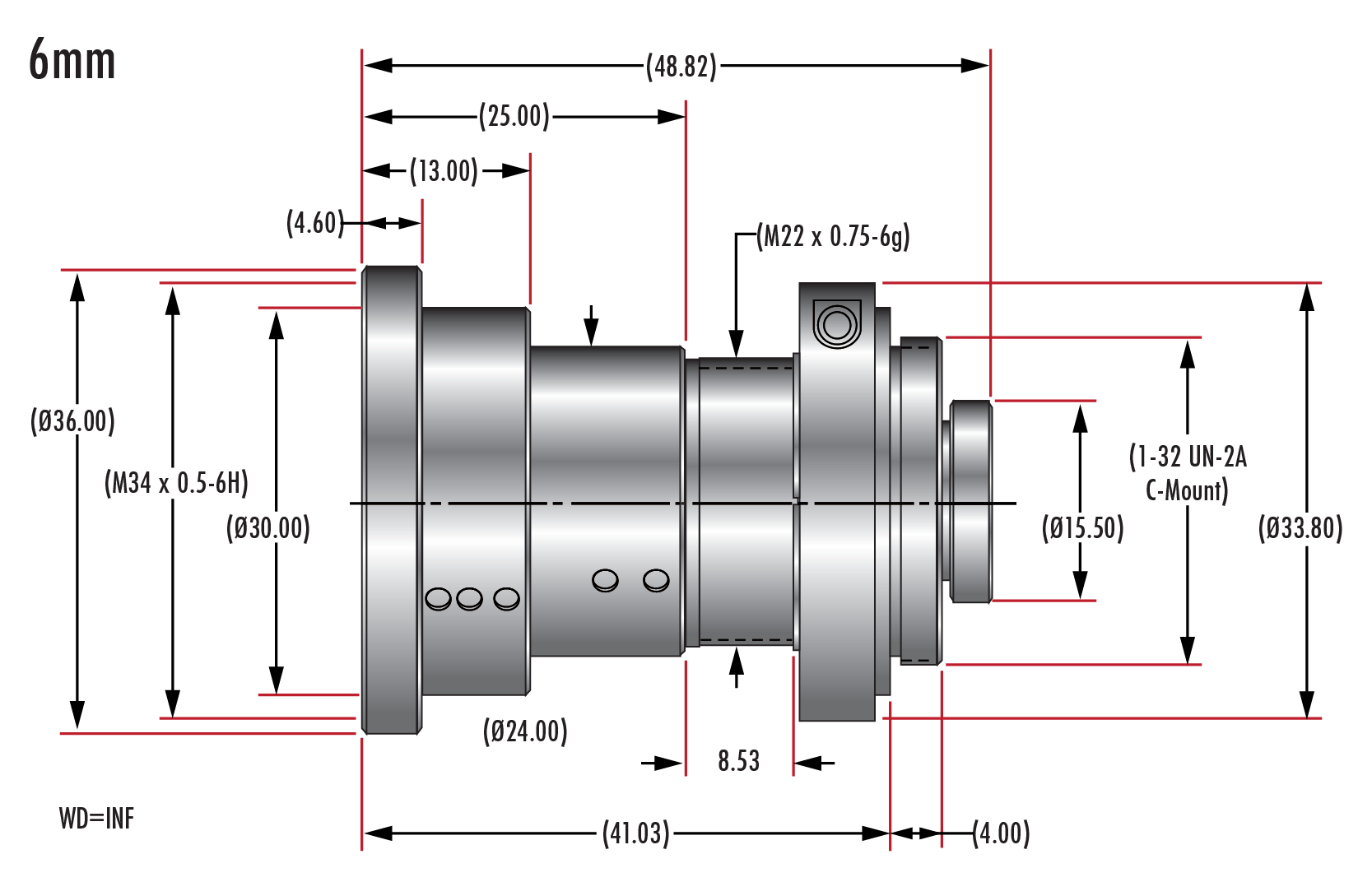 6mm UCr Series Fixed Focal Length Lens