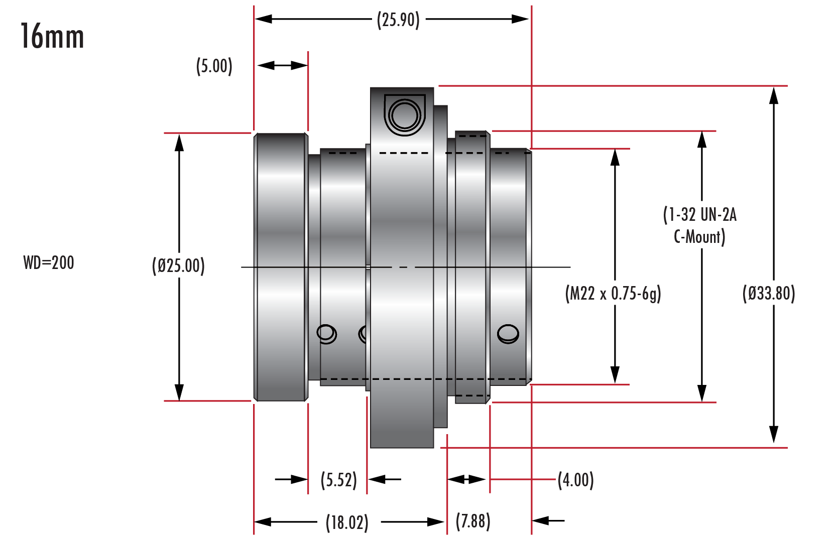 16mm UCr Series Fixed Focal Length Lens