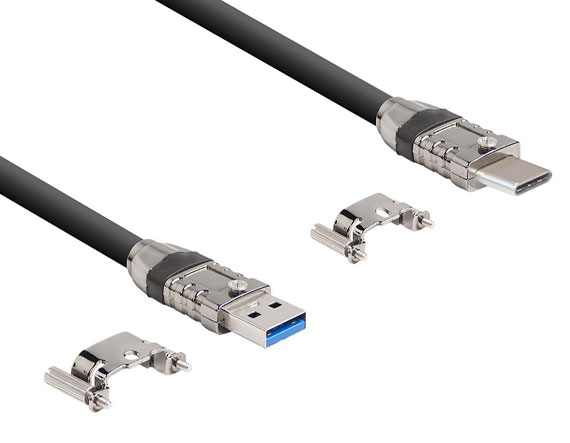 USB 3.1 Gen 1 Type-C to USB-A Locking Cable, 3m