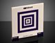 Concentric Square Target On White Ivory Soda Lime Glass